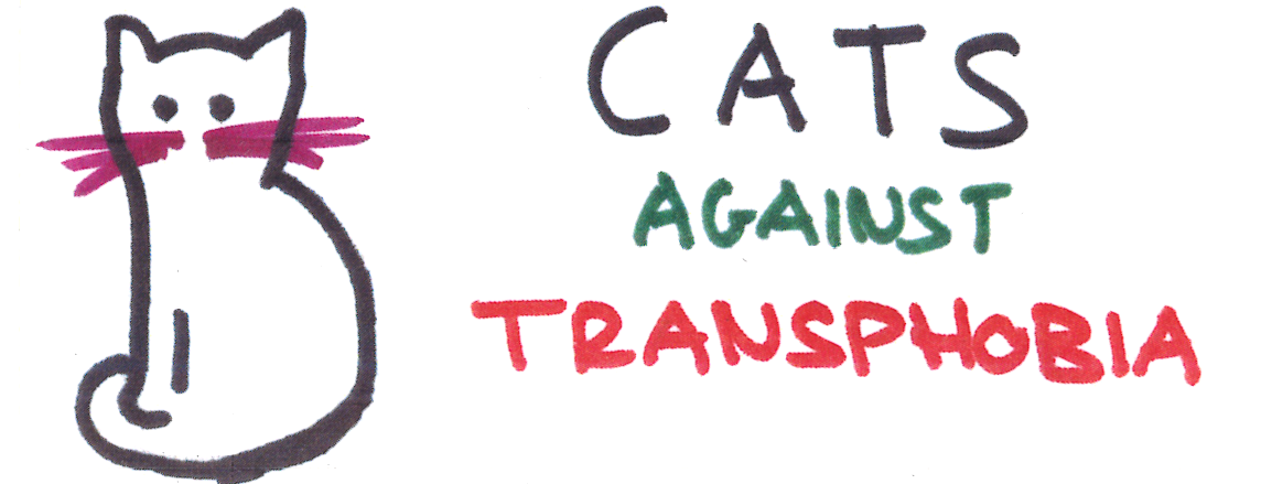 A Sticker which reads: Cats Against Transphobia