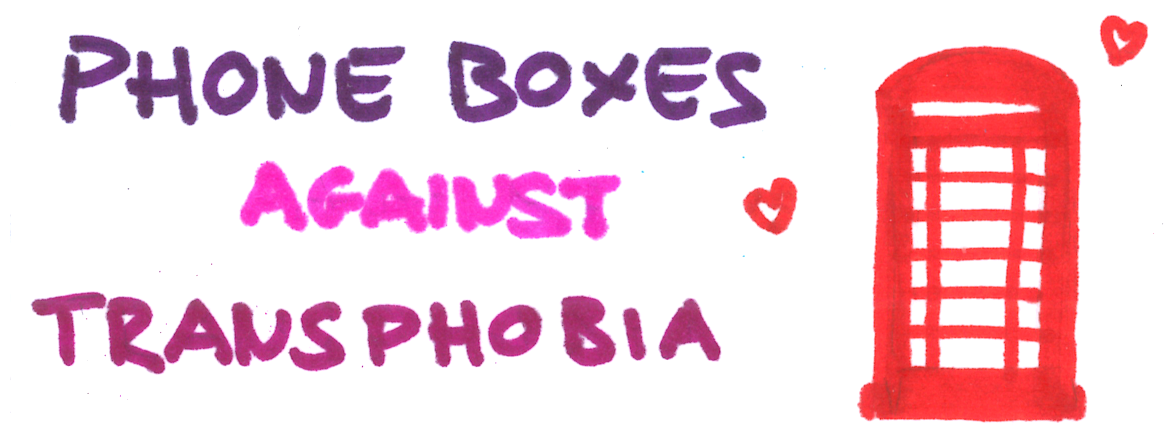 A Sticker which reads: Phone Boxes Against Transphobia